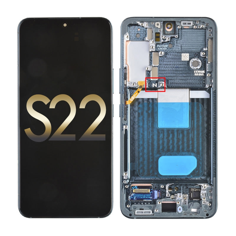 Oled Screen Digitizer Assembly With Frame For Samsung Galaxy S22 5G S901 (For America