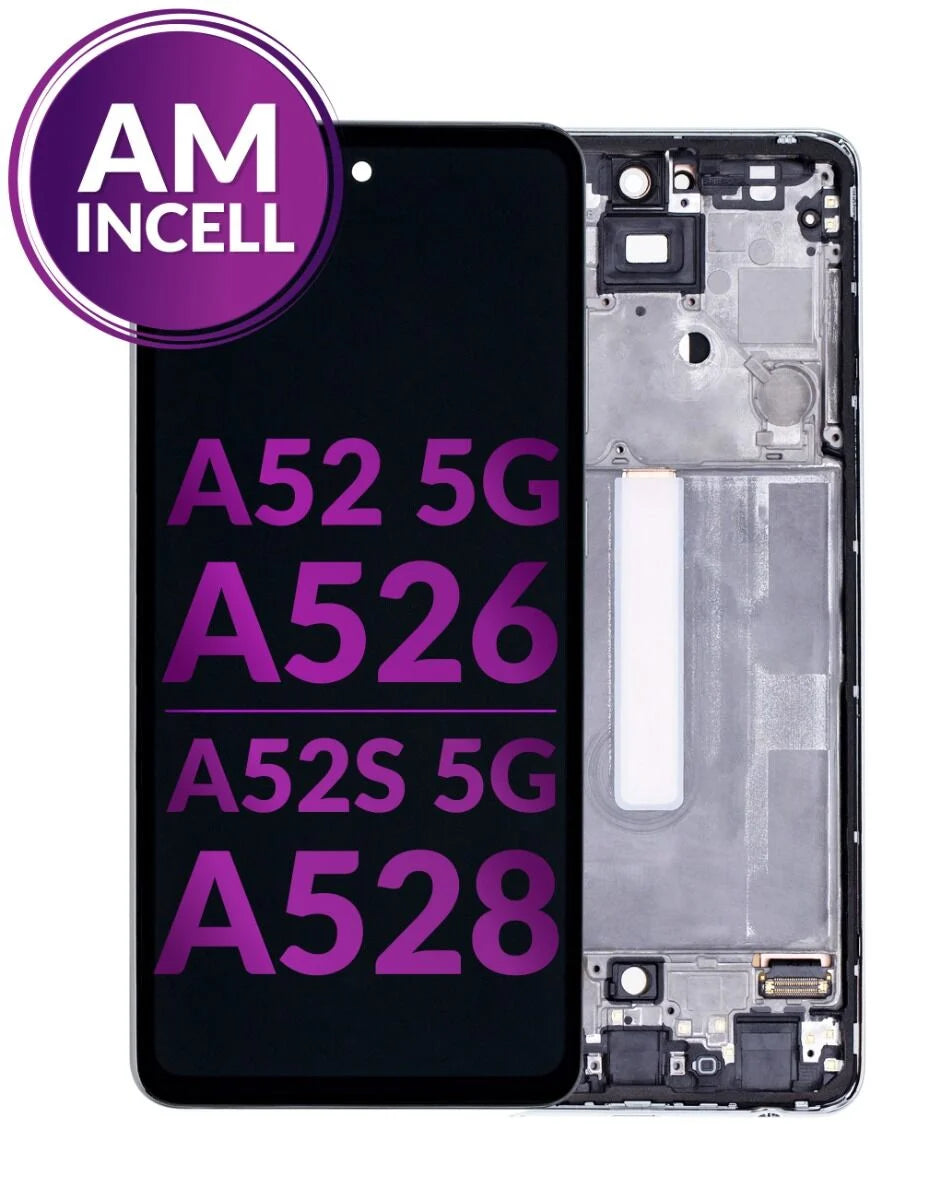 Galaxy A52 5G (A526 / 2021) / A52S (A528 / 2021) LCD Assembly w/ Frame (BLACK) (Without Finger Print Sensor)