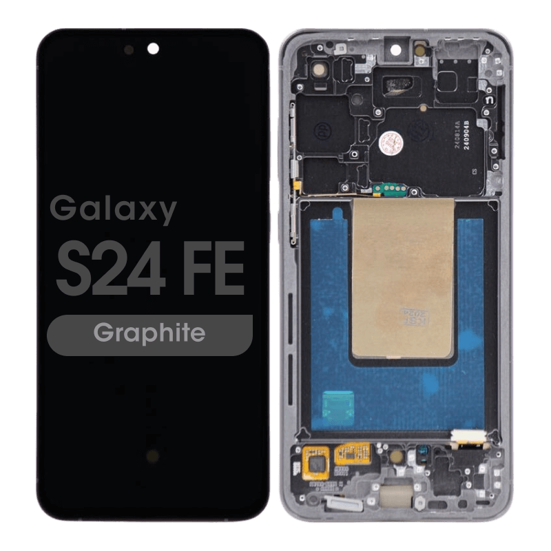 Screen Assembly With Frame Compatible For Samsung Galaxy S24 FE 5G (Refurbished) (US & International Version) (Graphite)