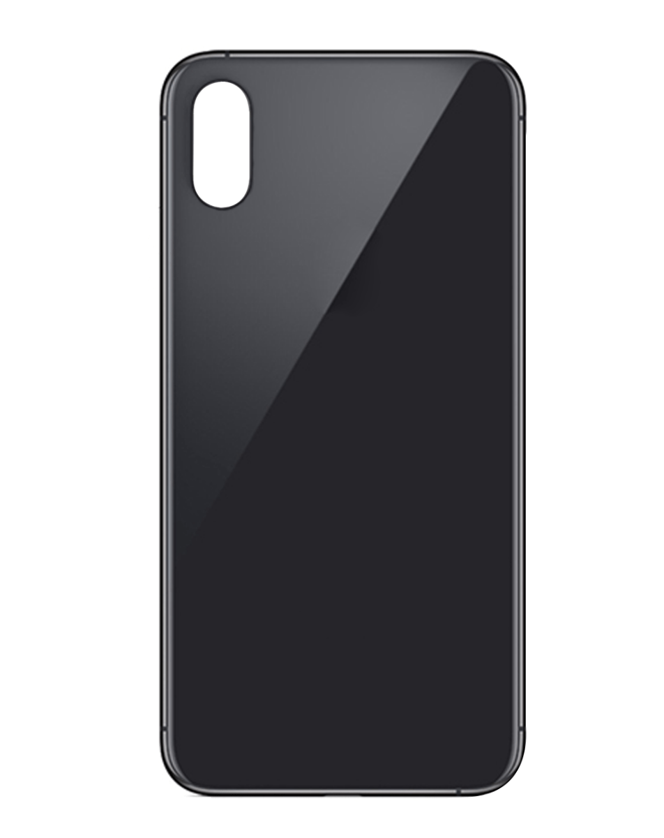 iP XS Bigger Camera Hole Back Glass (NO LOGO)- (BLACK)