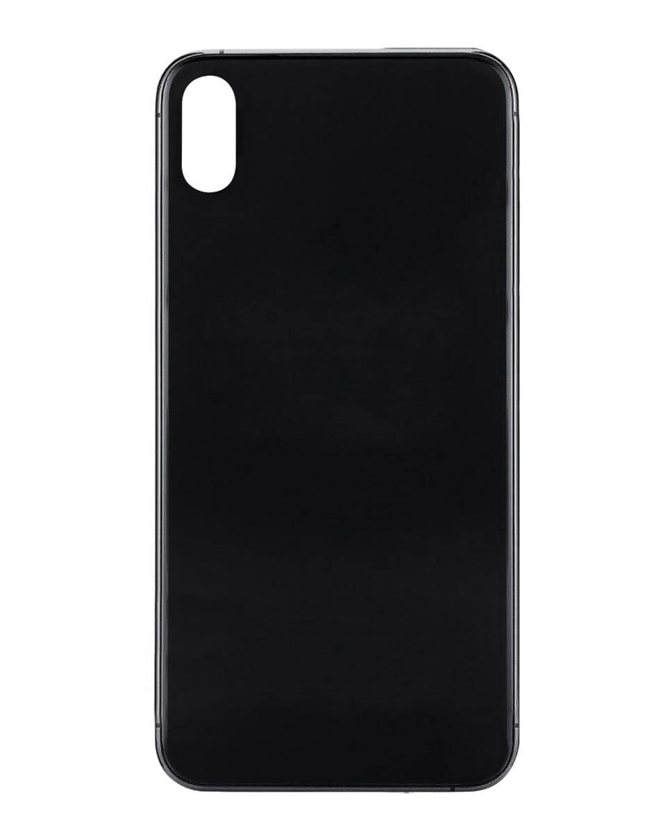 iP XS Max Bigger Camera Hole Back Glass (NO LOGO)-(BLACK)