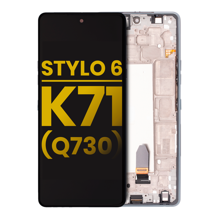 LG Stylo 6 LCD and Touch Screen Assembly with Frame- Silver