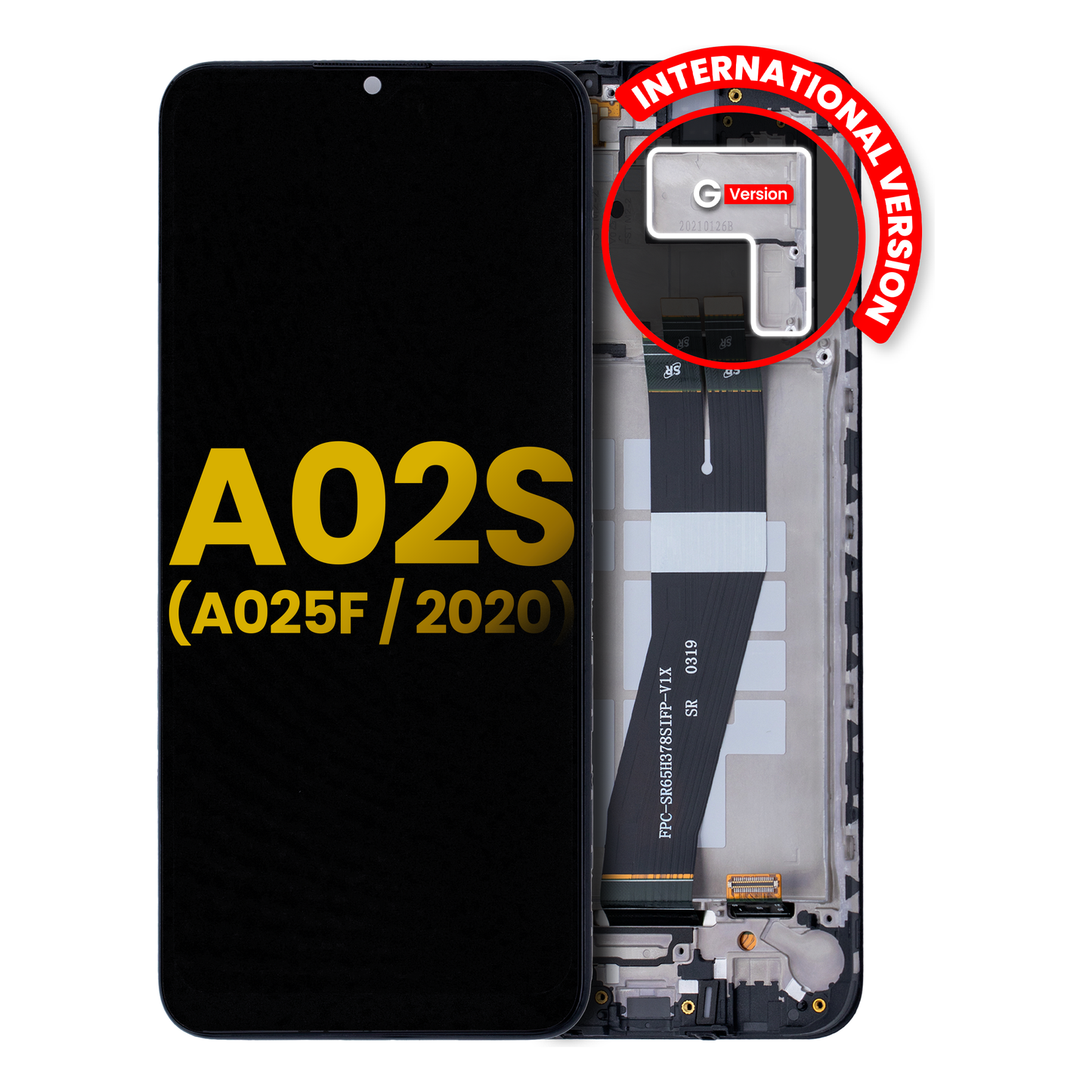 LCD ASSEMBLY WITH FRAME COMPATIBLE FOR SAMSUNG GALAXY A02S (A025F / 2020) (INTERNATIONAL VERSION) (REFURBISHED)