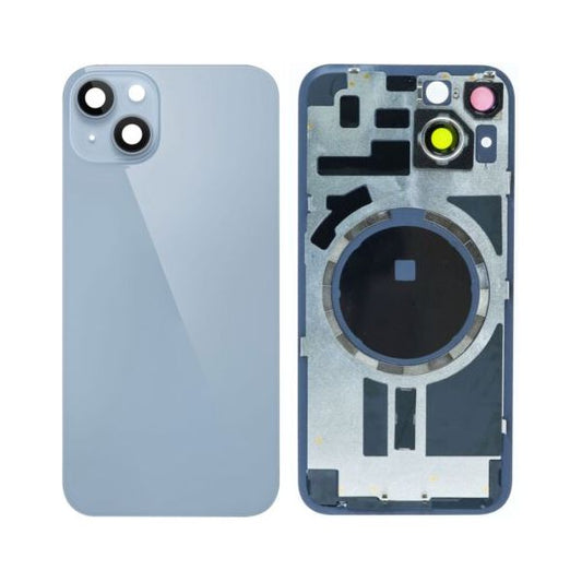 iPhone 14 Back Glass w/ Frame & MagSafe Magnet (NO LOGO) (BLUE)