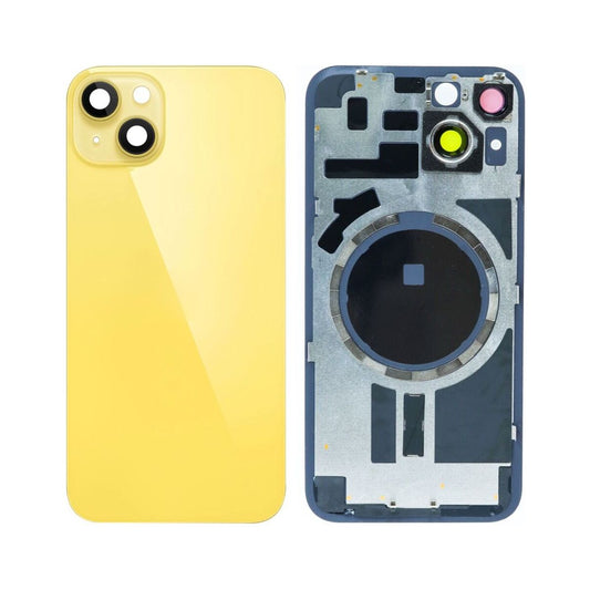 iP 14 Back Glass w/ Frame & MagSafe Magnet (NO LOGO) (YELLOW)