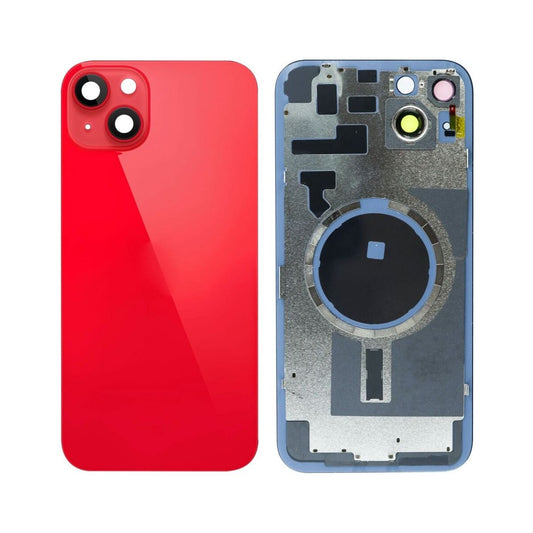 iP 14 Plus Back Glass w/ Frame & MagSafe Magnet (NO LOGO) (RED)
