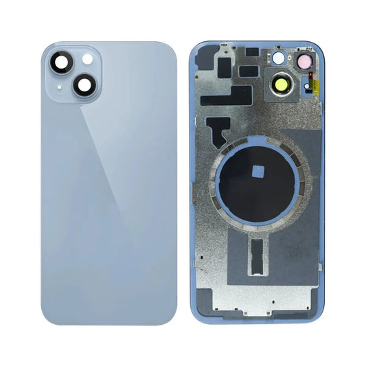 iP 14 Plus Back Glass w/ Frame & MagSafe Magnet (NO LOGO) (BLUE)