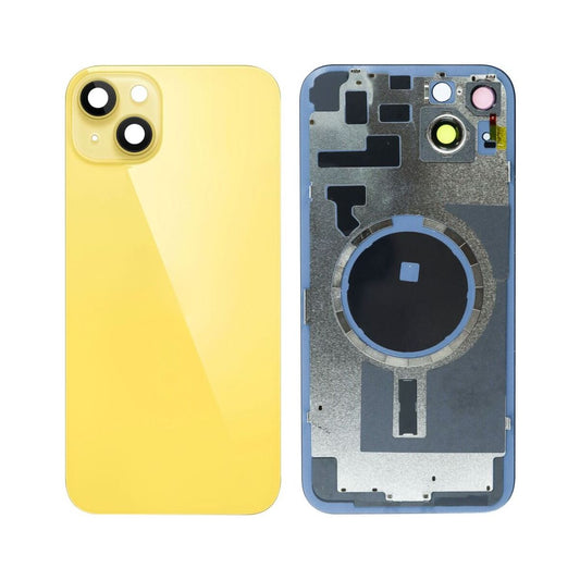 iP 14 Plus Back Glass w/ Frame & MagSafe Magnet (NO LOGO) (YELLOW)