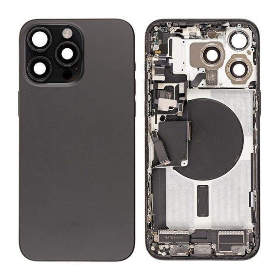 Replacement For iPhone 15 Pro Back Cover Full Assembly-Black Titanium (NO LOGO)