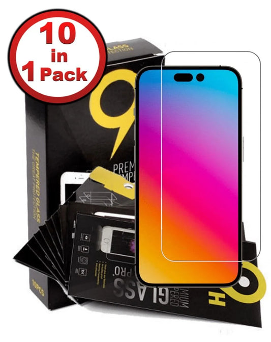 iPhone 15 Plus / 15 Pro Max Clear Tempered Glass (2.5D / 10 Pcs)