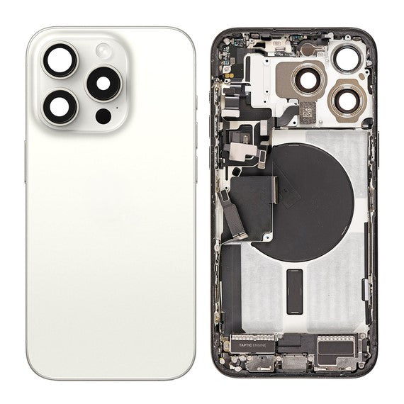 Replacement For iPhone 15 Pro Max Back Cover Full Assembly-White Titanium (NO LOGO)