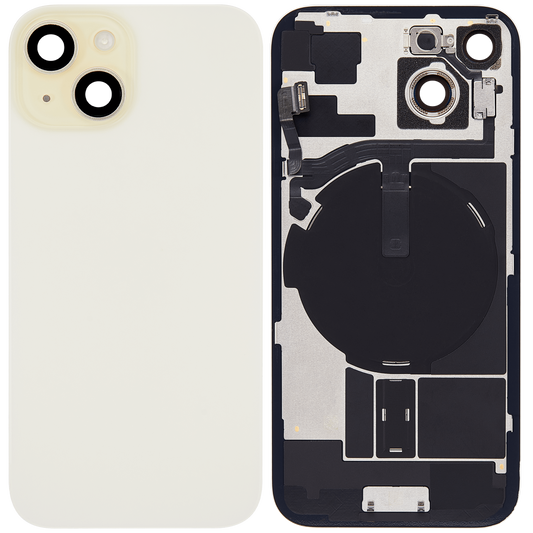 Back Glass With Steel Plate Compatible For iP 15 (Yellow) (NO LOGO)