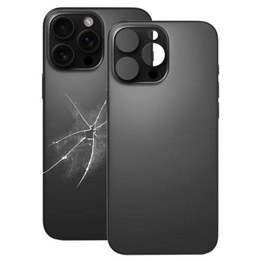 Replacement For iP 16 Pro Max Back Glass Panel With Magsafe Magnet-Black Titanium (NO LOGO)