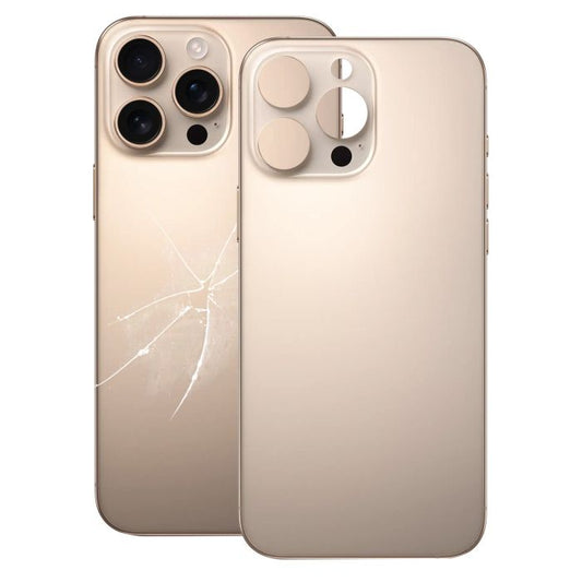 Replacement For iP 16 Pro Max Back Glass Panel With Magsafe Magnet-Desert Titanium (NO LOGO)