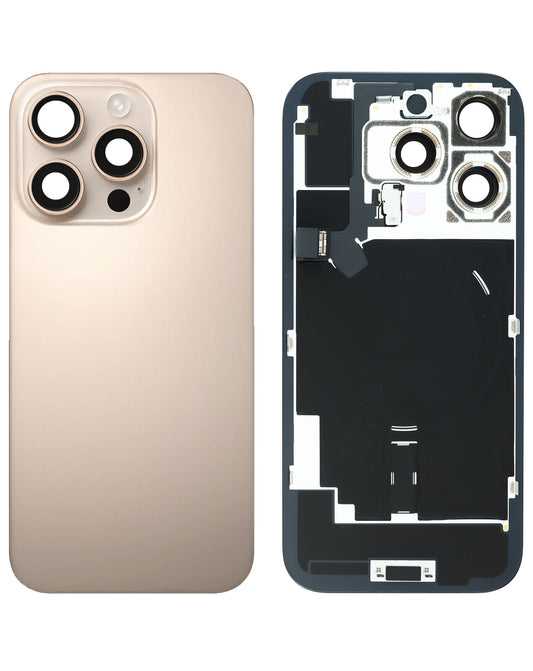Back Glass with Frame and MagSafe Magnet for iPhone 16 Pro (DESERT TITANIUM) (OEM)