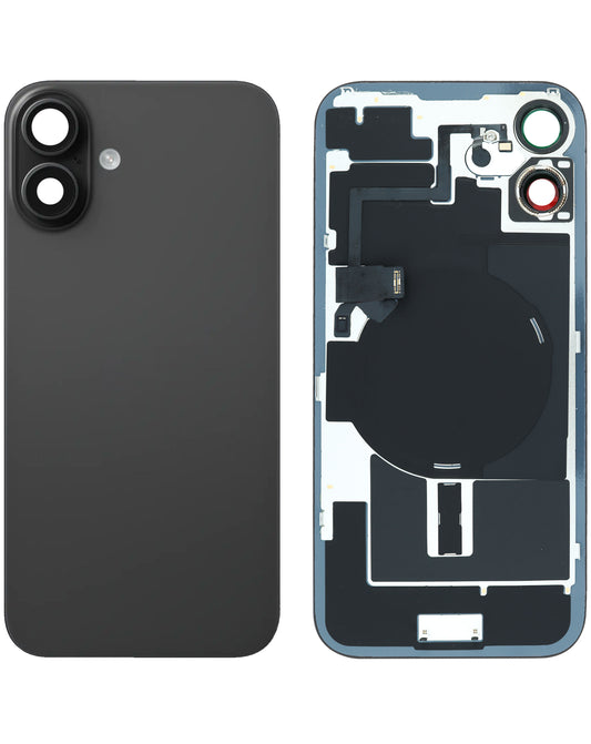 Replacement For iPhone 16 Plus Back Glass Panel With Magsafe Magnet- Black (NO LOGO)