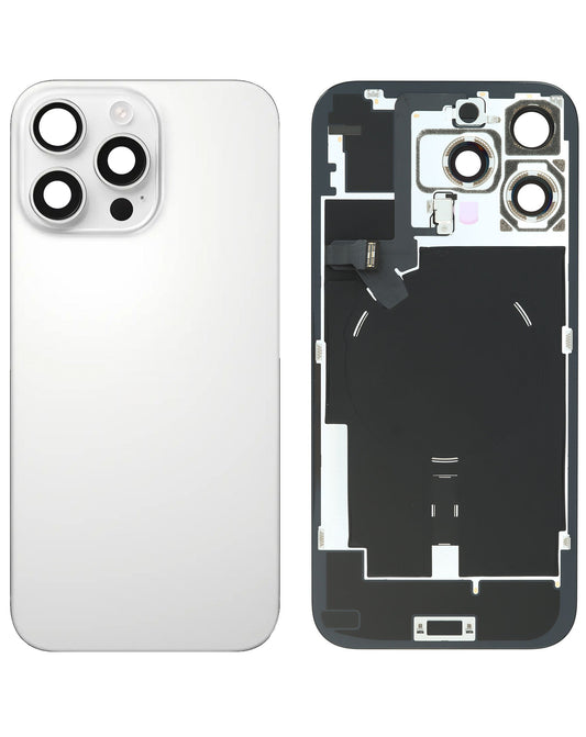 Back Glass (NO LOGO) (WHITE) with MagSafe Magnet for iPhone 16 Pro Max(OEM PULL)