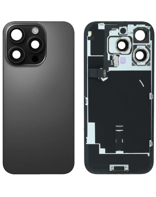 Replacement For iPhone 16 Pro Back Glass Panel With Magsafe Magnet- Black Titanium (NO LOGO)