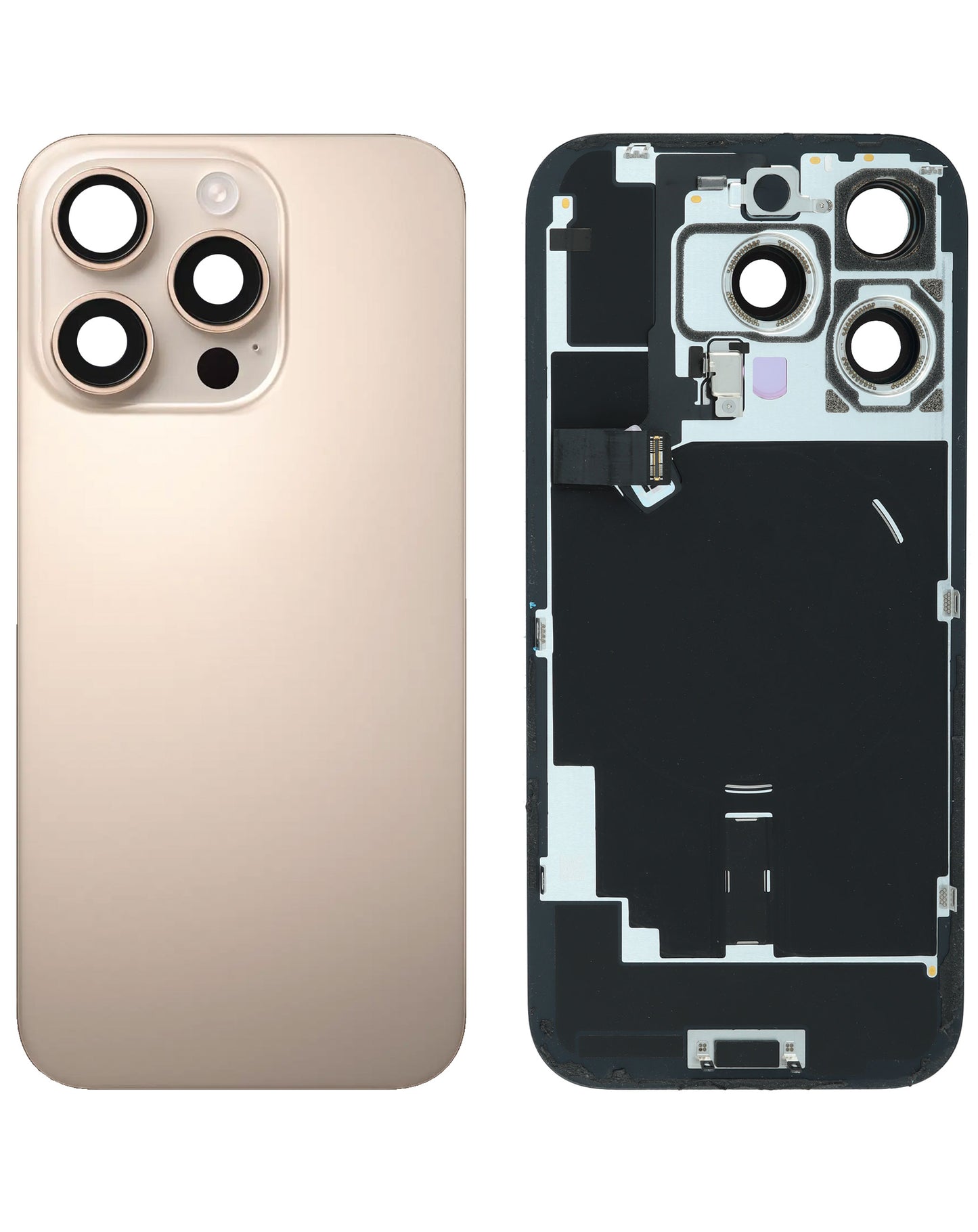 Replacement For iPhone 16 Pro Back Glass Panel With Magsafe Magnet- Desert titanium (NO LOGO)