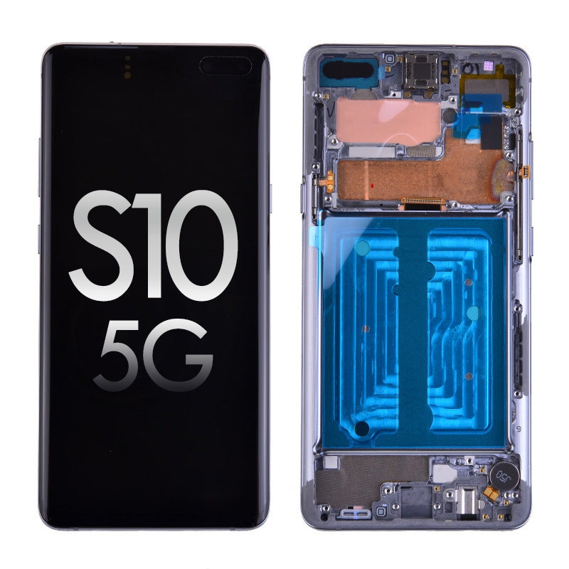 Oled Screen Digitizer With Frame Replacement For Samsung Galaxy S10 5G G977 (Premium) - Majestic