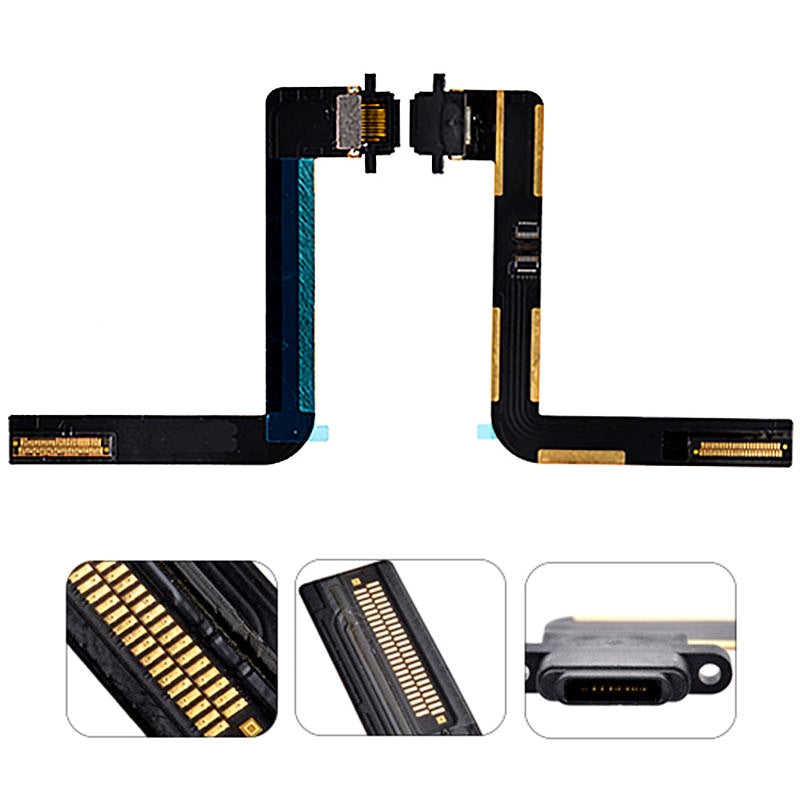 Charging Port with Flex Cable for iPad Air/ iPad 5 (2017)/ IP 6 (2018)- Black