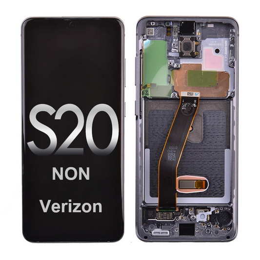 OLED Screen Digitizer with Frame Replacement for Samsung Galaxy S20 G980/ S20 5G G981 (Premium) - Cosmic Gray (Excluding Verizon)