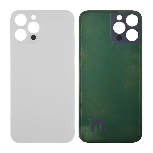 Back Glass Cover with Adhesive for iP 12 Pro Max (NO LOGO) - Silver (Big Hole)