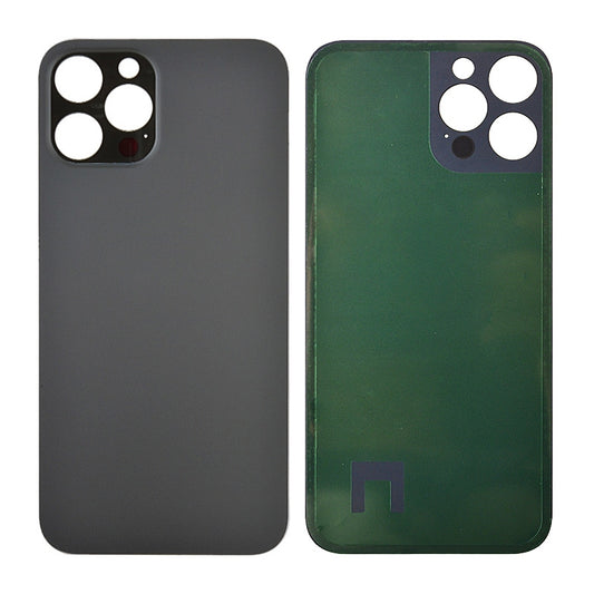 Back Glass Cover with Adhesive for iP 12 Pro Max (NO LOGO)  - Graphite (Big Hole)