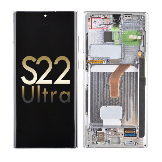 Oled Screen Digitizer Assembly With Frame For Samsung Galaxy S22 Ultra 5G S908 (For America