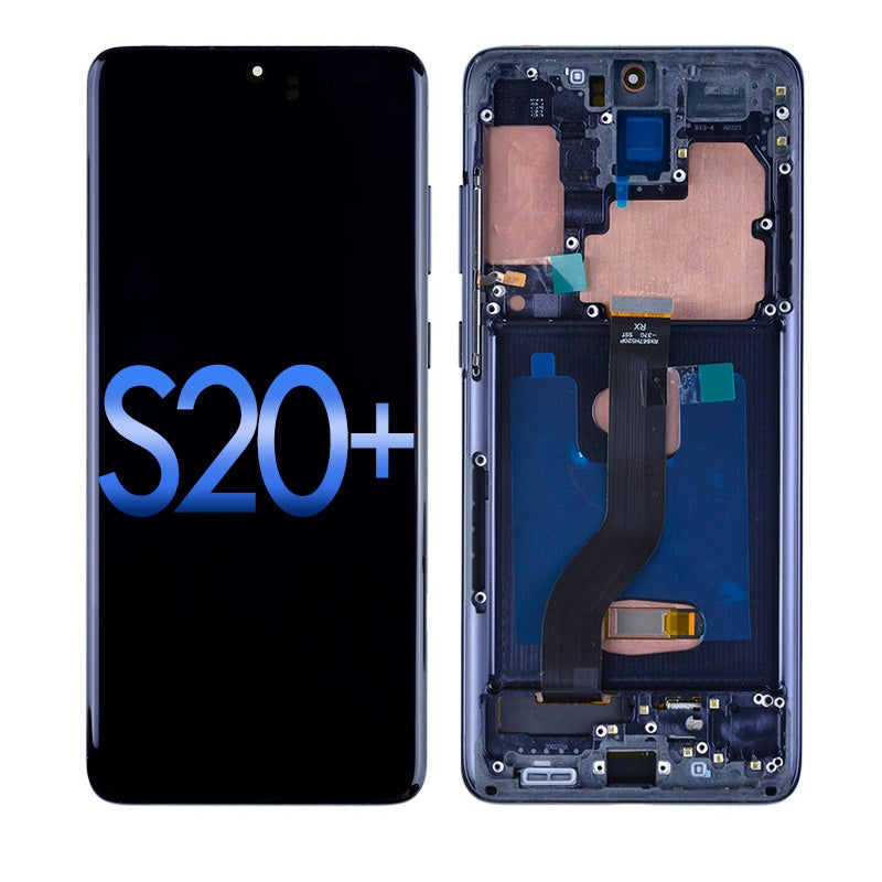 Oled Screen Digitizer With Frame Replacement For Samsung Galaxy S20 Plus G985/ 5G G986 (Aftermarket)
