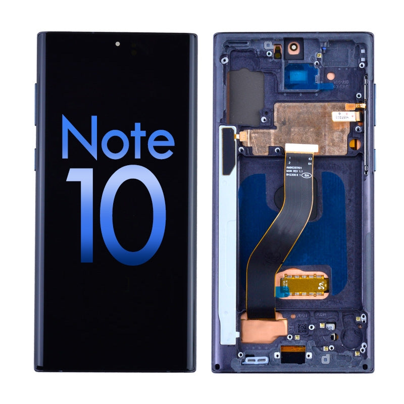 Oled Screen Digitizer With Frame For Samsung Galaxy Note 10 N970 (Aftermarket) - Aura Black