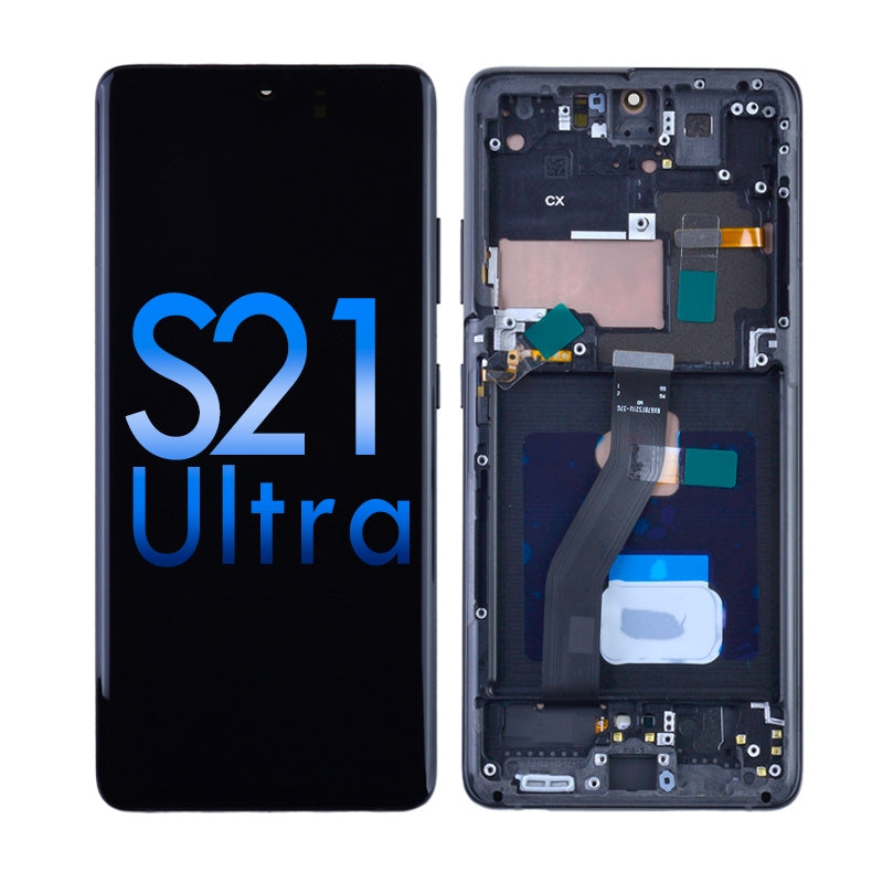 Oled Screen Digitizer With Frame Replacement For Samsung Galaxy S21 Ultra 5G G998 (Aftermarket) -