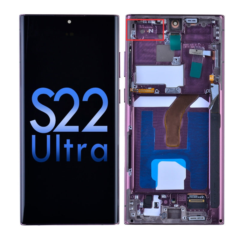 Oled Screen Digitizer With Frame Replacement For Samsung Galaxy S22 Ultra 5G S908 (Aftermarket) -