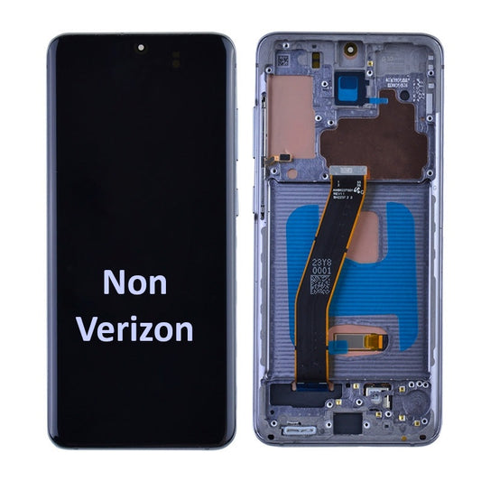 OLED Screen Digitizer with Frame Replacement for Samsung Galaxy S20 5G G981 (Aftermarket)(1:1 Size) - Cosmic Black