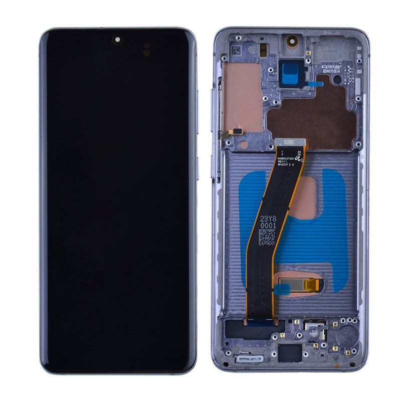 Oled Screen Digitizer With Frame Replacement For Samsung Galaxy S20 5G G981 (Aftermarket)(1:1 Size)