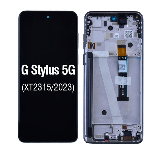 LCD Screen Digitizer Assembly with Frame for Motorola G Stylus 5G  XT2315 (2023) - Black