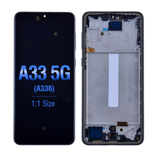 OLED Screen Digitizer Assembly With Frame for Samsung Galaxy A33 5G (2022) A336 - Black