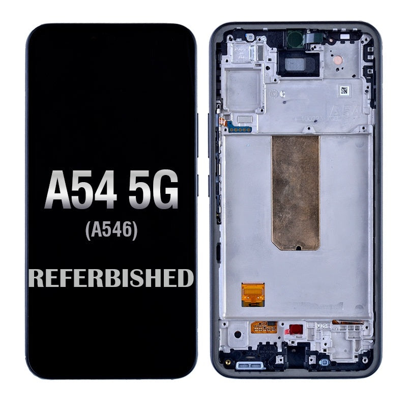 Refurbished Screen Digitizer Assembly with Frame for Samsung Galaxy A54 5G A546 (Premium) (for America Version)- Awesome Graphite