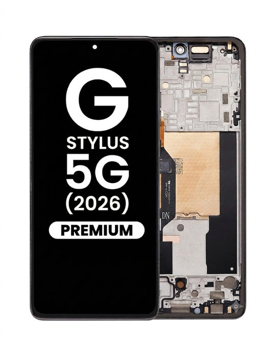 OLED Assembly with Frame Compatible for Moto G Stylus 5G (XT2619 / 2026) (COAL SMOKE) (Premium)