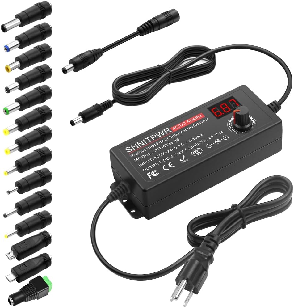 Universal AC to DC Adapter 3V ~ 24V 2A 48W Switching Power Supply