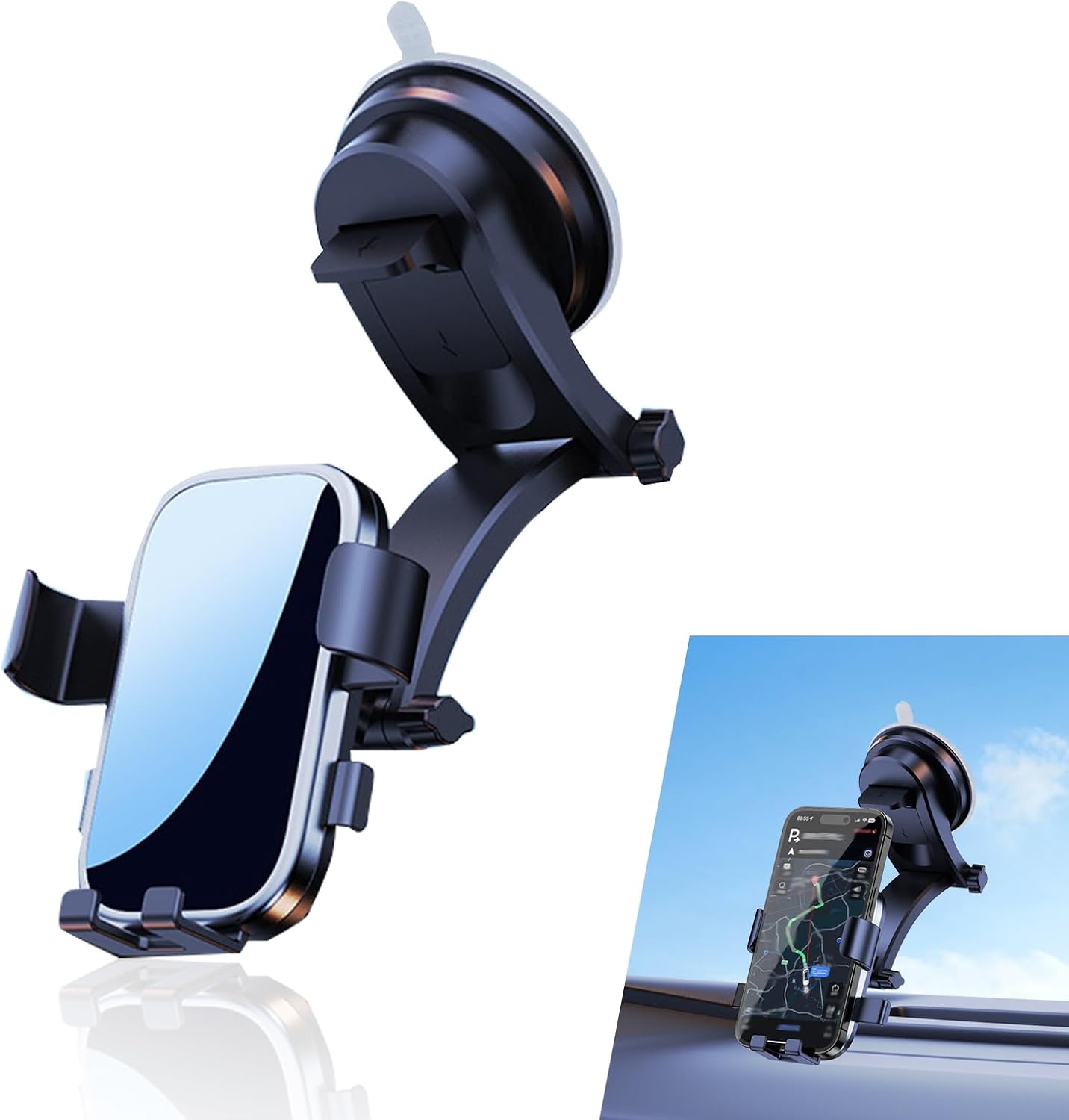 NCC CH20  Suction Cup Car Mount Mobile Phone Holder Black