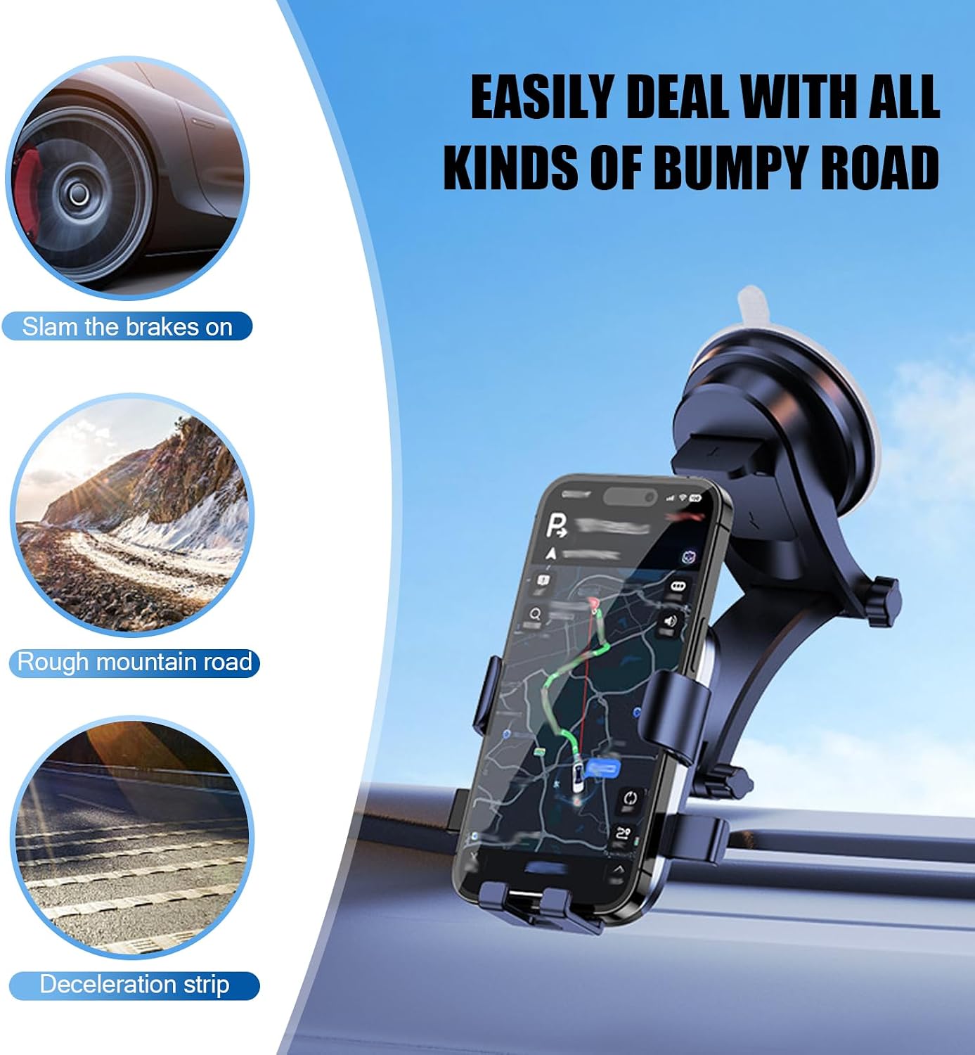 NCC CH20  Suction Cup Car Mount Mobile Phone Holder Black