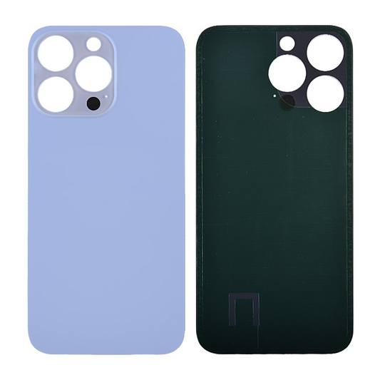 Back Glass Cover with Adhesive for iP 13 Pro (NO LOGO) - Sierra Blue (Big Hole)