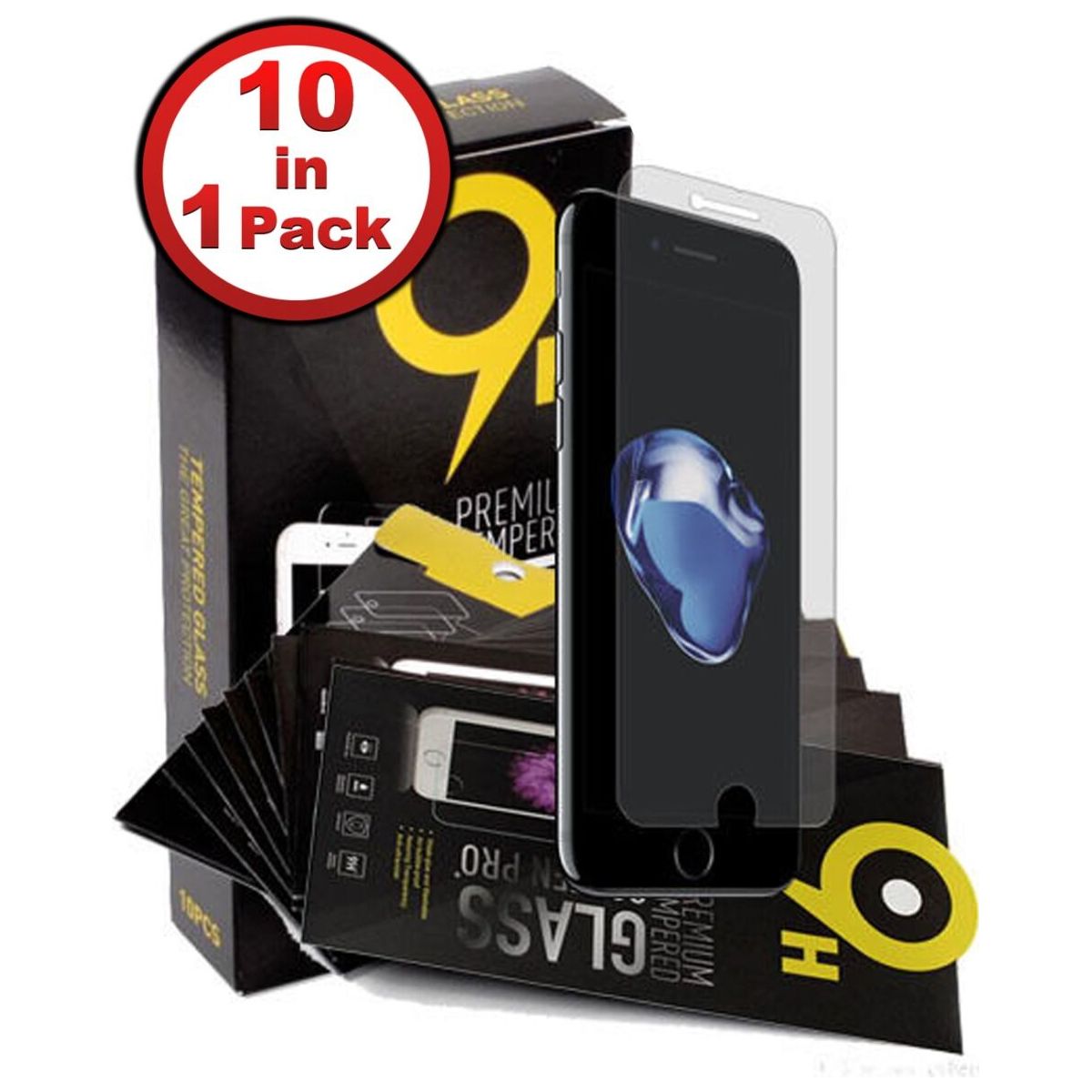 iP 8P / 7P Clear Tempered Glass (2.5D / Pack of 10)