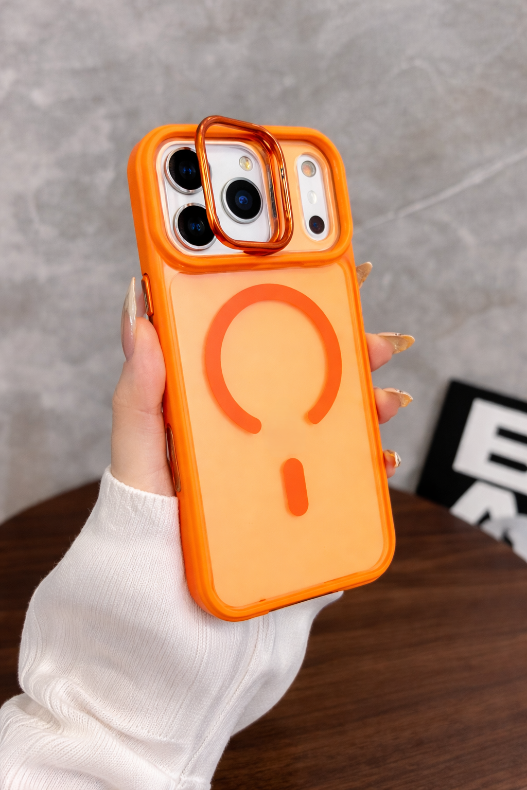 iPhone 17 Pro Max/18 Pro Max Matte Magsafe Cam-Holder Case | Orange