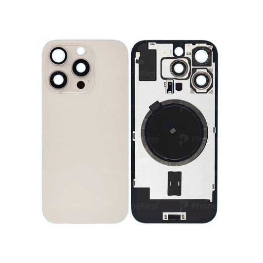 Replacement For iP 16 Pro Max Back Glass Panel With Magsafe Magnet-Desert Titanium (NO LOGO)