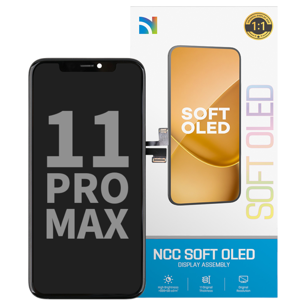 Premium Soft OLED Screen Digitizer Assembly with Frame for iPhone 11 Pro Max (Aftermarket Plus) - Black
