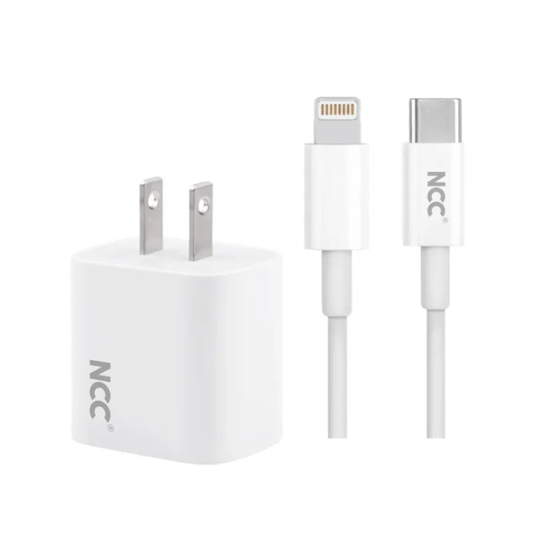 NCC C14 Charger Set Type-C to Lightning US Plug 20W