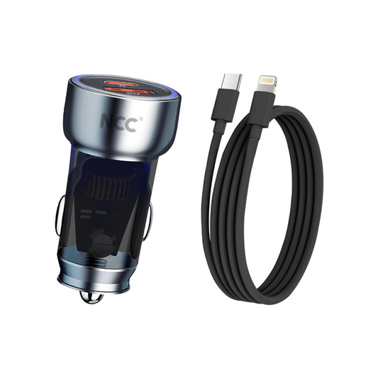 NCC R14 48W Car Charger Set (USB-A+C Car Charger + C-L Date Cable 1.2M)