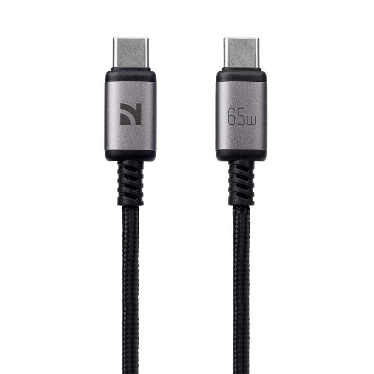 NCC Type-C to Type-C Braided Aluminium Fast Charging Cables 1.2m - 65W - Black